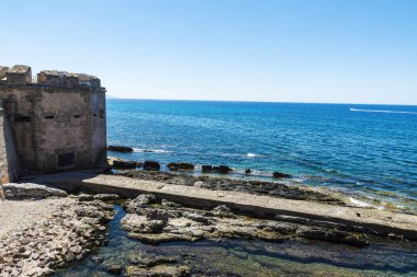 Sur içinde eski kasaba Alghero, Sardunya, İtalya