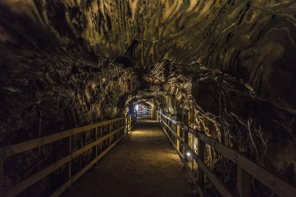 Tunnel in een zout mijne, Spanje — Stockfoto