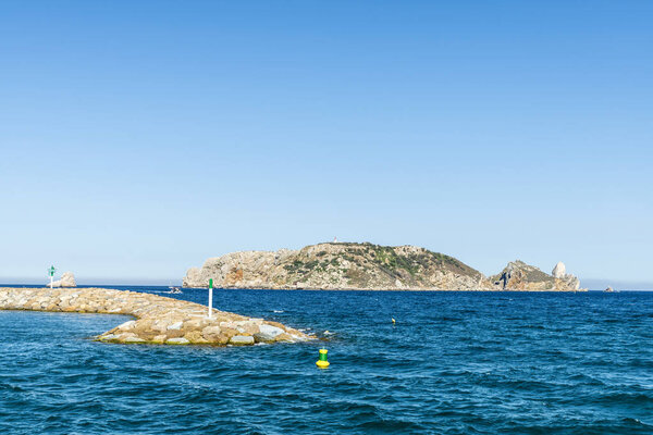 Seawall in the Medes islands at the Costa Brava, Spain