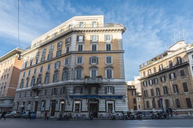 Sokak bir bar ve teraslı Restoran Roma, İtalya