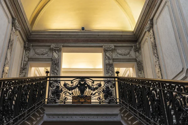 Wrought iron railing inside a palace in Rome, Italy