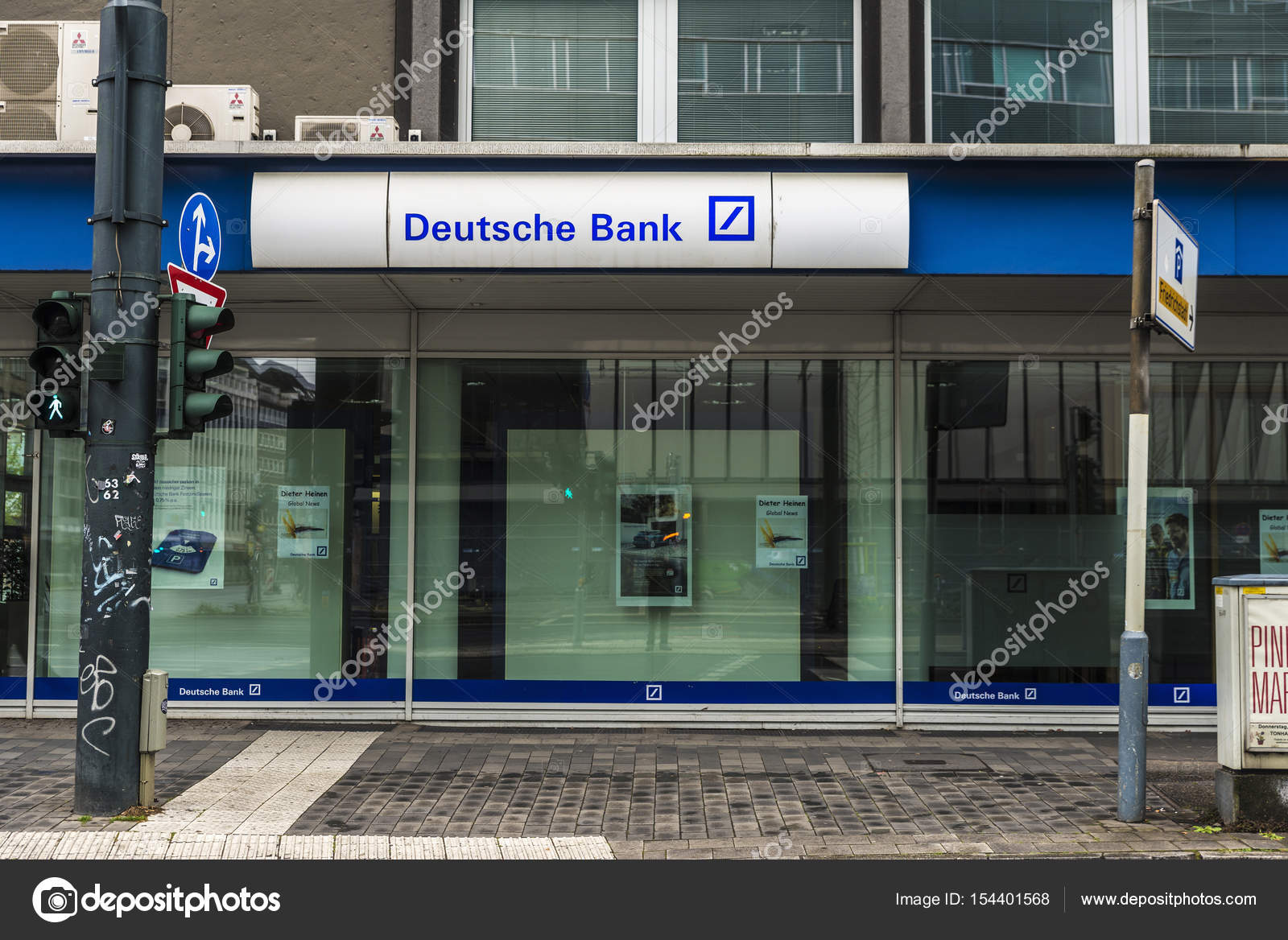 Branch Of Deutsche Bank In Dusseldorf Germany Stock Editorial