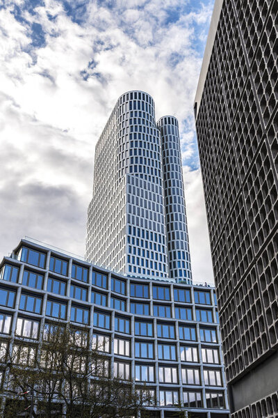 Skyscraper and modern buildings in Breitscheidplatz. It is a major public square in the inner city of Berlin, Germany
