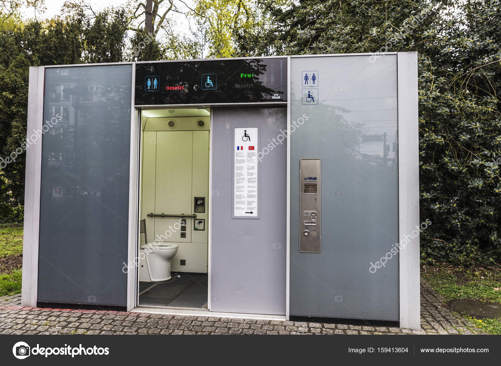 WC public toilet in Dusseldorf, Germany Stock Editorial Photo © J2R