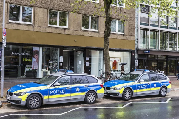 Поліцейські машини в Дюссельдорфі, Німеччина — стокове фото
