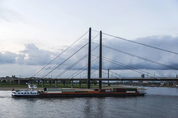 Cargo ship sailing on the Rhine River in Germany — Stock Photo, Image