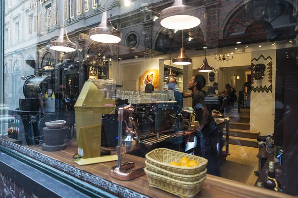 Kavárna nebo bufet v Bruselu, Belgie — Stock fotografie