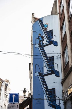 Tenten ile grafiti ve Kaptan Haddock Brüksel, Belçika