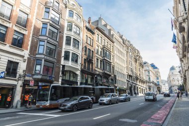 Sokak trafik Brüksel, Belçika