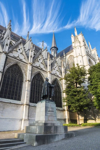 Facade of the Cathedral of Brussels in Belgium — Stock Photo, Image