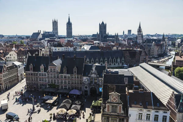 Vista de la histórica ciudad de Gante, Bélgica — Foto de Stock