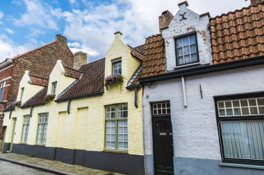 Eski tarihi binaların Ortaçağ kentin, Bruges, Belçika