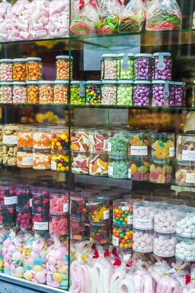 Wyświetlanie candy shop w Brugia, Belgia — Zdjęcie stockowe