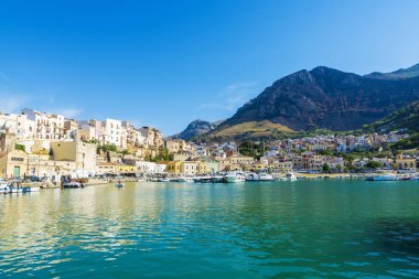 Görünüm Castellammare del Golfo Sicilya, İtalya