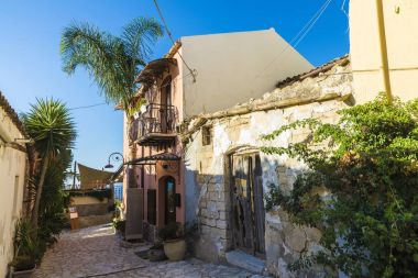 Sokak eski kasaba Scopello Sicilya, İtalya