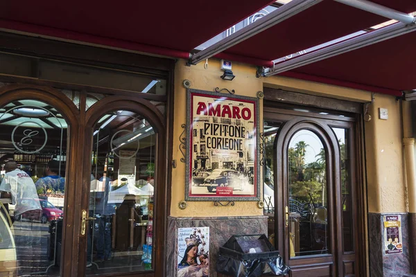 Entrance of a bar of Corleone in Sicily, Italy — Stock Photo, Image