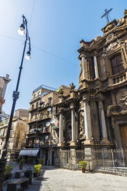 Sokak tarihi kentin Palermo Sicilya, İtalya