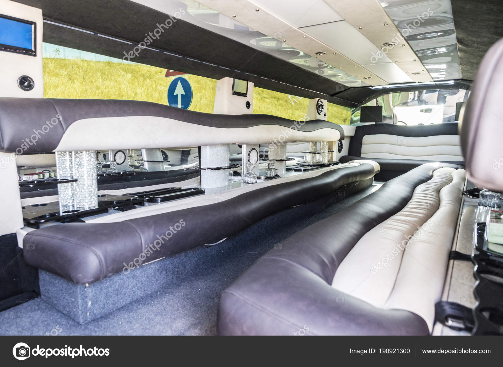 Luxurioses Interieur Einer Limousine Mit Einem