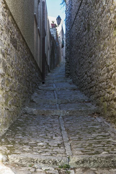 意大利西西里岛埃里塞老城街道 — 图库照片