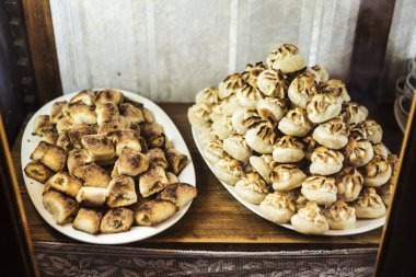 Görüntüsünü bir şeker dükkanı Erice, Sicilya, İtalya