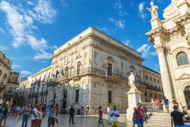 Piazza Duomo Siracusa Sicilya, İtalya