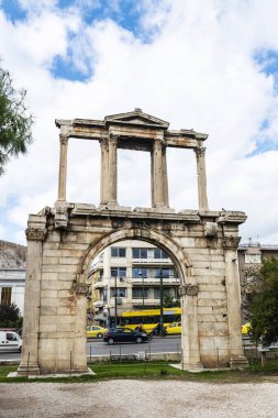 Yunanistan 'ın Atina kentindeki Hadrian Başı (Hadrian Kapısı)