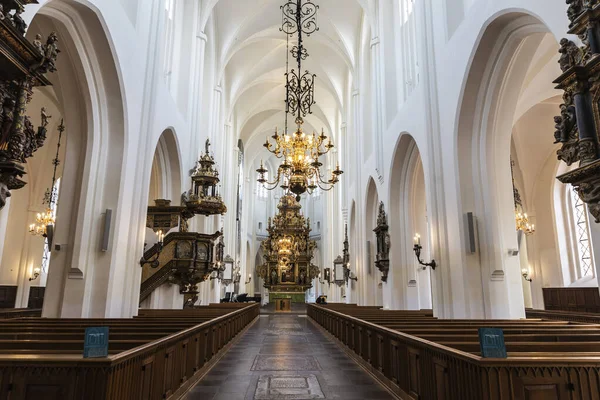 Interiér kostela sv. Petra v Malmö, Švédsko — Stock fotografie