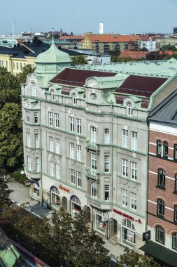 İsveç, Malmö 'de bir caddenin genel görünümü