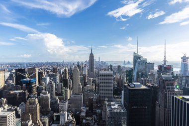 Manhattan 'ın gökdelenlerinin silüeti, New York City, Usa