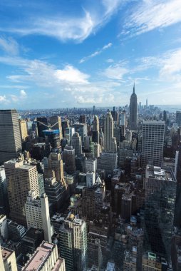 Manhattan 'ın gökdelenlerinin silüeti, New York City, Usa