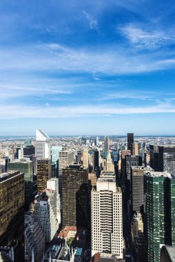 Manhattan 'ın gökdelenlerinin silüeti, New York City, Usa