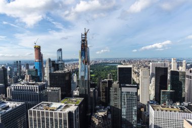 Manhattan 'ın gökdelenlerinin silüeti, New York City, Usa