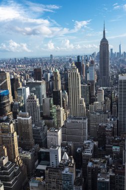 Manhattan 'ın gökdelenlerinin silüeti, New York City, Usa