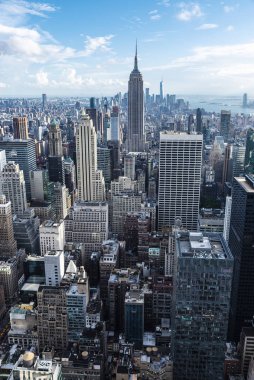 Manhattan 'ın gökdelenlerinin silüeti, New York City, Usa