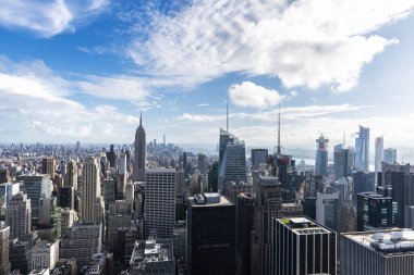 Manhattan 'ın gökdelenlerinin silüeti, New York City, Usa
