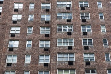 Manhattan, New York City, Amerika Birleşik Devletleri'nın arka plan olarak bir gökdelenin cephe