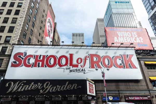 Nova Iorque Eua Agosto 2018 Anúncio Musical School Rock Winter — Fotografia de Stock