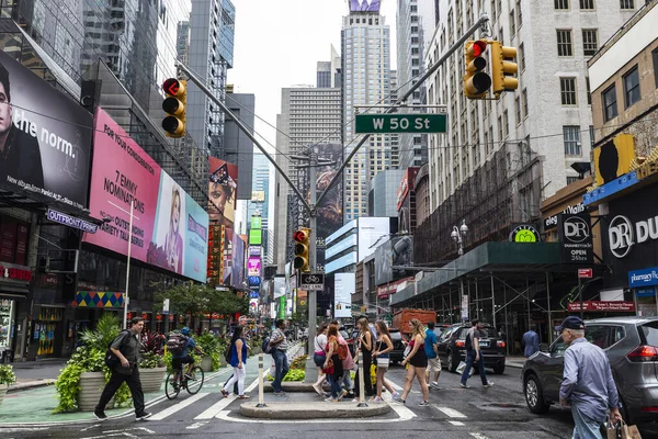 New York City Usa Augusti 2018 50Th Street Med Trafik — Stockfoto