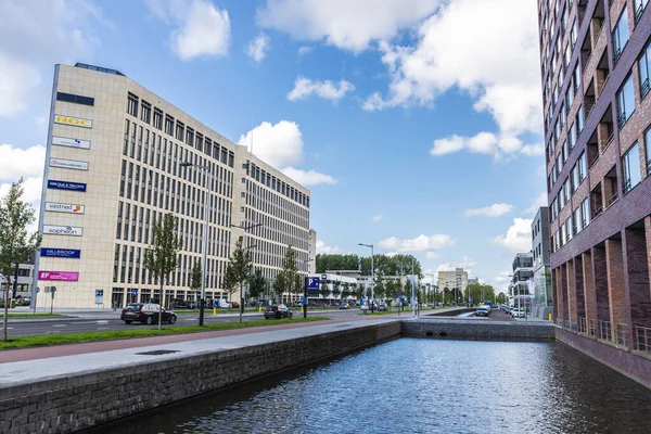Амстердам Нидерланды Сентября 2018 Года Современные Офисные Жилые Здания Новом — стоковое фото