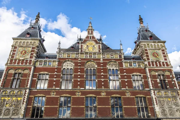 Façade Gare Centrale Amsterdam Amsterdam Pays Bas — Photo