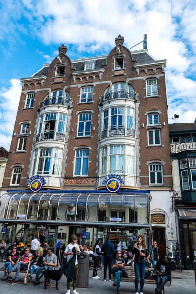 Amsterdam Nederland September 2018 Gebouw Van Bulldog Cannabis Coffeeshop Met — Stockfoto