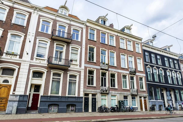 Amsterdam Nederland September 2018 Gebouw Van Oude Klassieke Huizen Met — Stockfoto