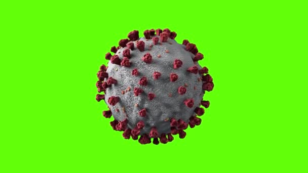 コロナコヴィド19ウイルス細胞緑の画面 — ストック動画