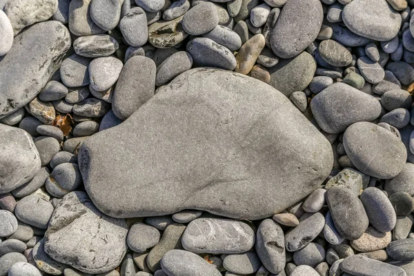 Grande Roccia Piatta Sulla Spiaggia Ghiaia Adatto Testo — Foto Stock