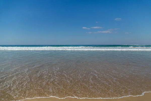 Gökyüzünde tek bir büyük kabarcık süzülür, bulutsuz parlak mavi gökyüzü
