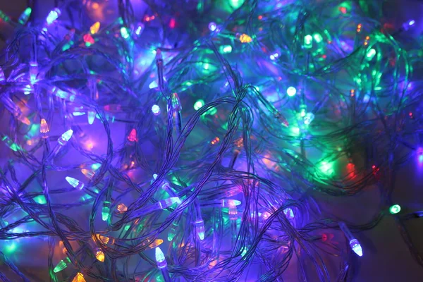 Kolorowe Światła Bokeh Christmas Noworoczna Dekoracja Abstrakcyjne Tło Świąteczne Mrugająca — Zdjęcie stockowe