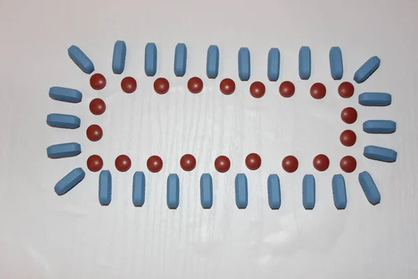Concetto Medicina Struttura Pillole Con Spazio Copia Iscrizione Nel Mezzo — Foto Stock