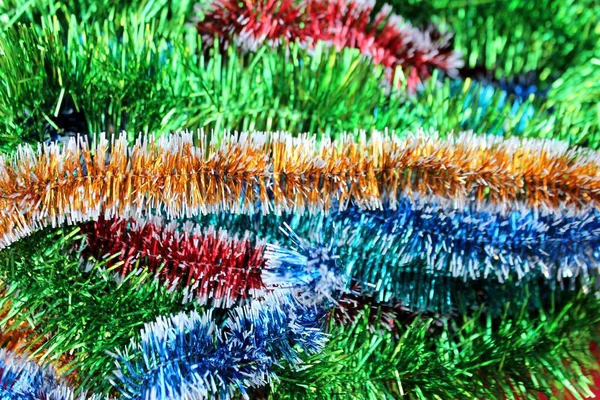 Bright New Year Christmas Background Multi Colored Tinsel Merry Christmas Stock Picture