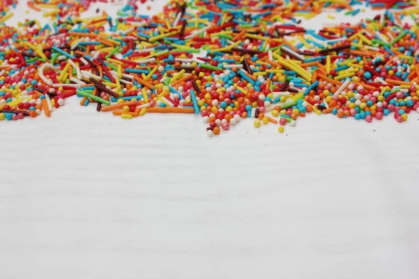 Confeitaria Para Decorar Cupcakes Bolos Borda Polvilhada Decorativa Fundo Branco — Fotografia de Stock