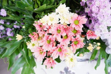 Arka plan olarak güzel taze çiçekler